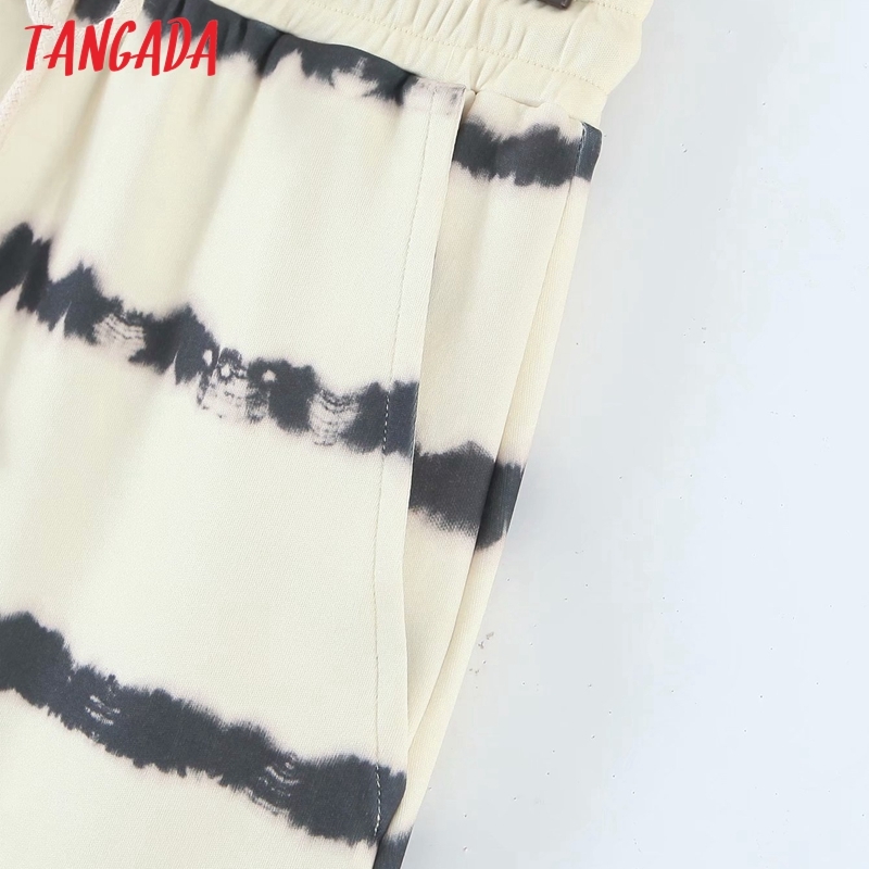 Women Tie Dyed Print Midi Skirt Strethy Waist Pocket Vintage Ladies Elegant Chic Mid Calf Skirts QD06 210416