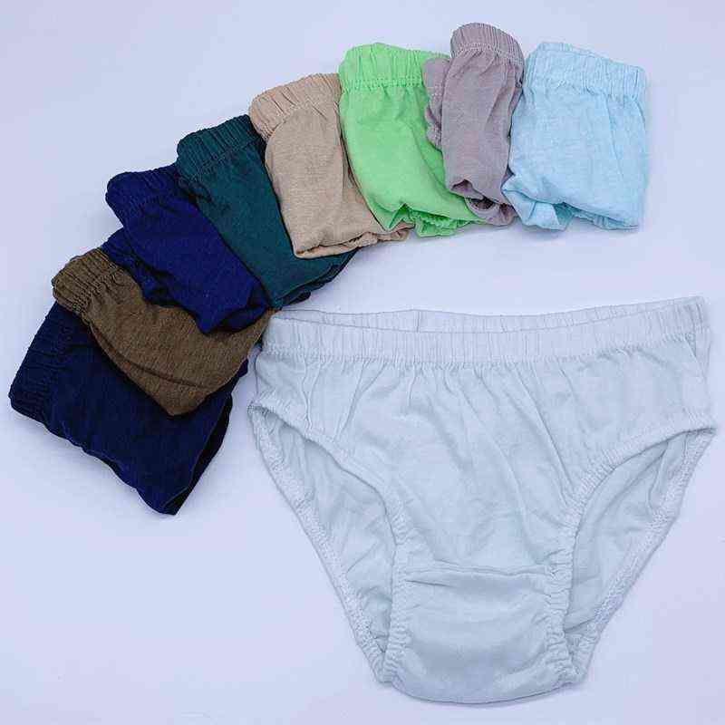 12pcs/Lot Solid Color Boys Briefs Kids Underewears Baby Underwear Suit 1-11years 211122