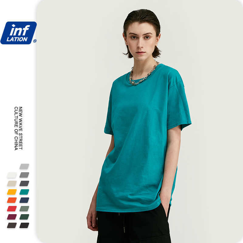INFLATION Package Sale Plus size fashion men tshirts 100% Cotton O-Neck Men's Plain T shirt 25 Solid Colors T-shirt 035S16 210629
