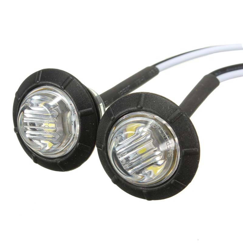 Vehicle LED Light Truch Bulb Boat Bulbs 12V/24V 3LED 3/4" Round Trailer Side Marker Lamps For Trucks Clearance Lights Truck Turn Signal Lamp