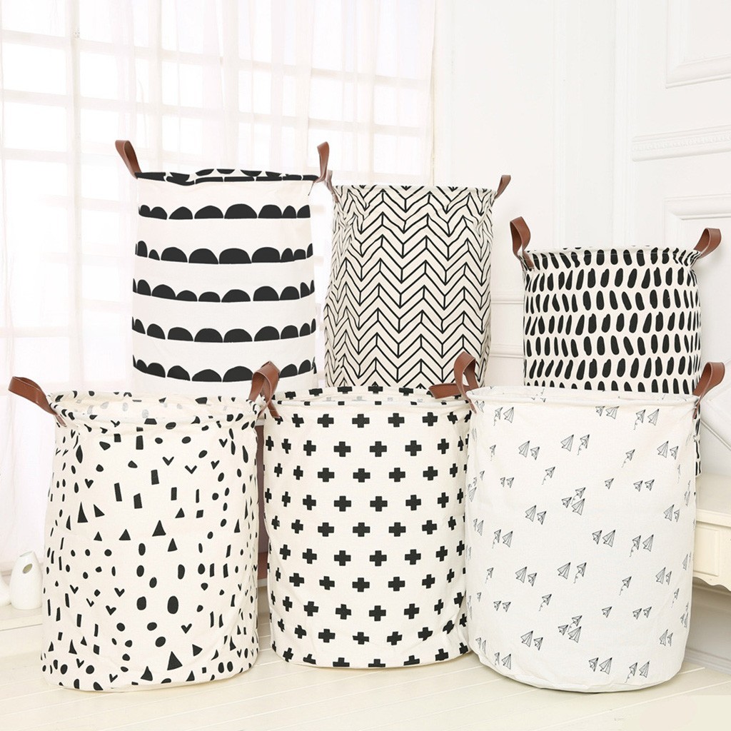 Dwterproof water canvas sheets laundry folding basket toy storage box great storage bag capacity