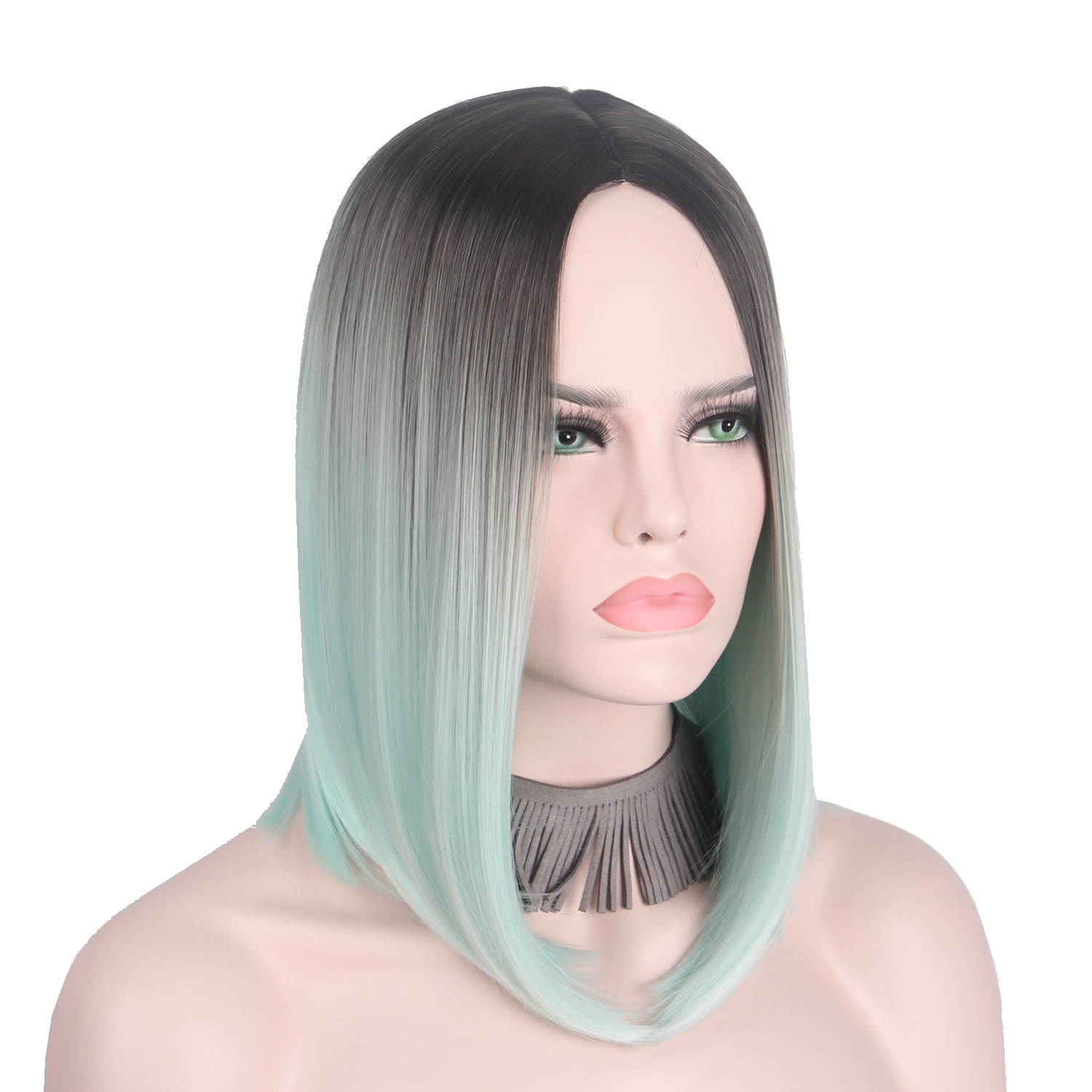 women wig Bobo head synthetic gradient wig short straight hair high temperature silk wigs