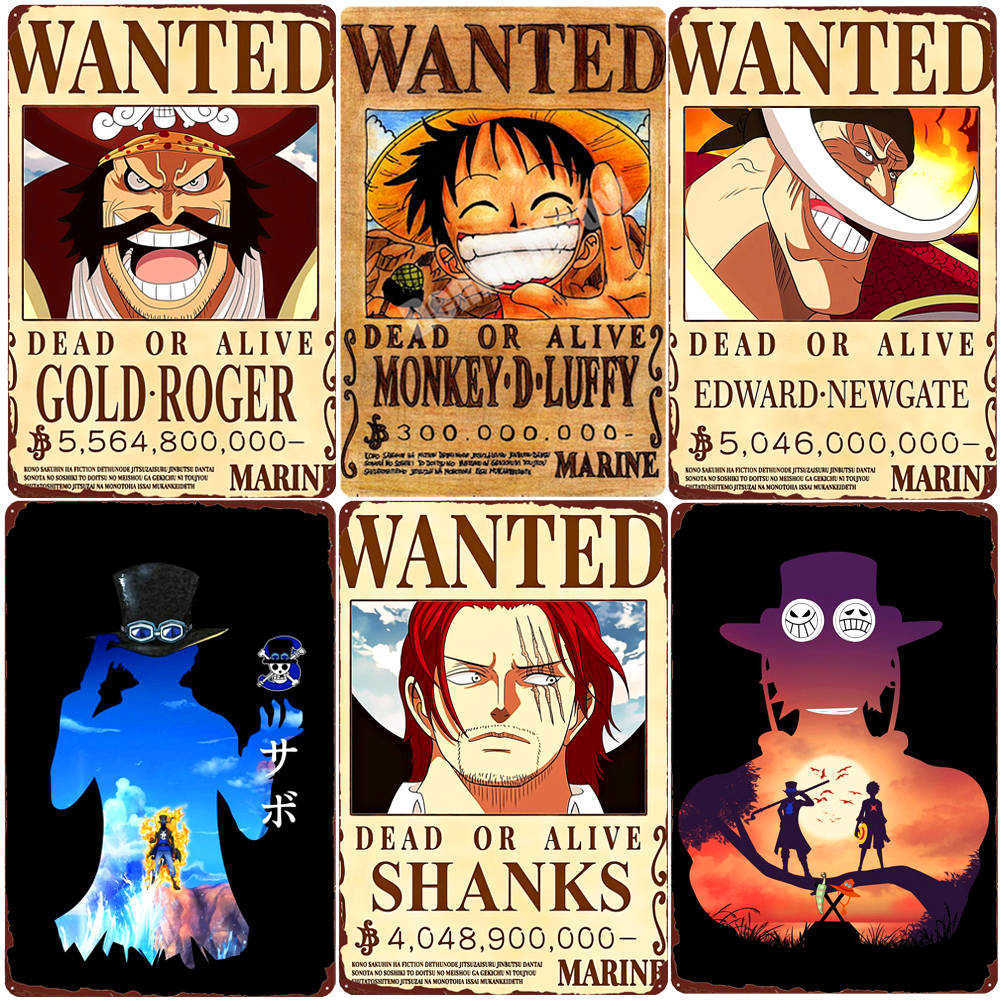 Monkey D Luffy Plaque Vintage Metal Tin Signs Bar Pub Bedroom Decorative Plate WANTED Wall Stickers Shanks Painting Home Decor Q0723
Monkey D Luffy Plaque Vintage Metal Tin Signs Bar Pub Bedroom Decorative Plate WANTED Wall Stickers Shanks Painting Home Decor Q0723