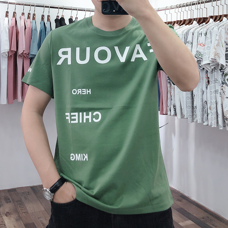 2021 summer men's street fashion Korean round neck half sleeve thin bottomed shirt letter printed short t-shirt men, Green
2021 summer men's street fashion Korean round neck half sleeve thin bottomed shirt letter printed short t-shirt men, Green