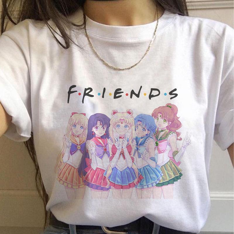 Friends Amp Sailor Moon Printing Womens T Shirt Summer Short Sleeve Leisure Tee Casual Harajuku V Neck Kawaii Shirts Woman, Color11
Friends Amp Sailor Moon Printing Womens T Shirt Summer Short Sleeve Leisure Tee Casual Harajuku V Neck Kawaii Shirts Woman, Color11