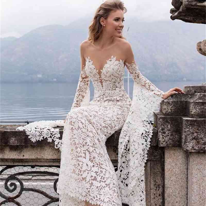 Women Dress Temperament Party es Deep V Neck Backless Off Shoulder Maxi es Plus Size Sexy Wedding 210524