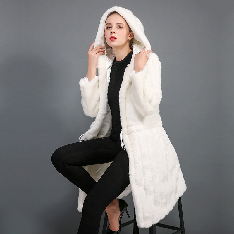 Women's Fur Korea Custom Original Rabbit Fur Hooded Long Coat New Listed Factory Outlet 2018, Black
Women's Fur Korea Custom Original Rabbit Fur Hooded Long Coat New Listed Factory Outlet 2018, Black