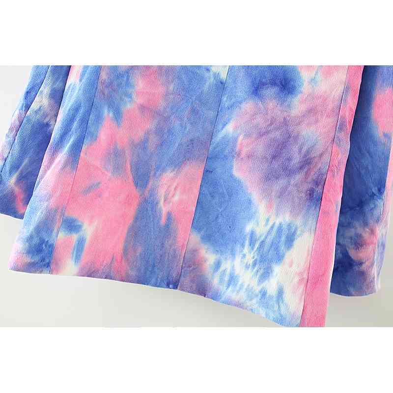vintage women stylish tie dye blazer jackets fashion ladies elegant slim suits casual female double breasted suit chic 210430