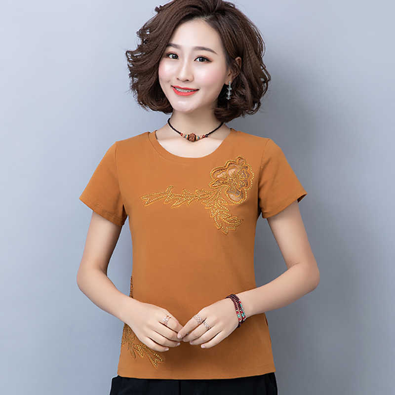 Shintimes Diamonds Vintage T Shirt Women Summer Flower Mesh Hollow T-Shirt Cotton Clothes Short Sleeve Plus Size Tees Femme 210615, Black
Shintimes Diamonds Vintage T Shirt Women Summer Flower Mesh Hollow T-Shirt Cotton Clothes Short Sleeve Plus Size Tees Femme 210615, Black