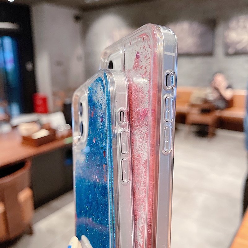 Fashion Quicksand Soft TPU Cases For Iphone 16 15 14 Pro MAX 13 12 11 XR XS X 8 7 6 5 Plus Stars Liquid Starry Bling Glitter Heart Love Floating Clear