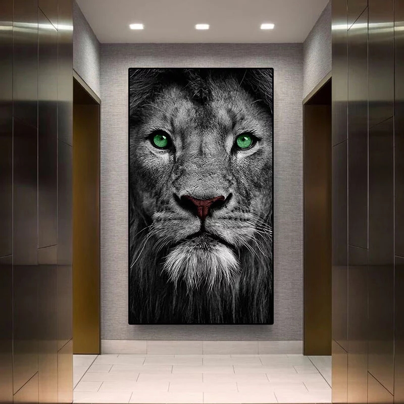 American Lion Animal Pictures Canvas Painting Modern Posters and Prints Wall Art Pictures in Livingroom Home Decor