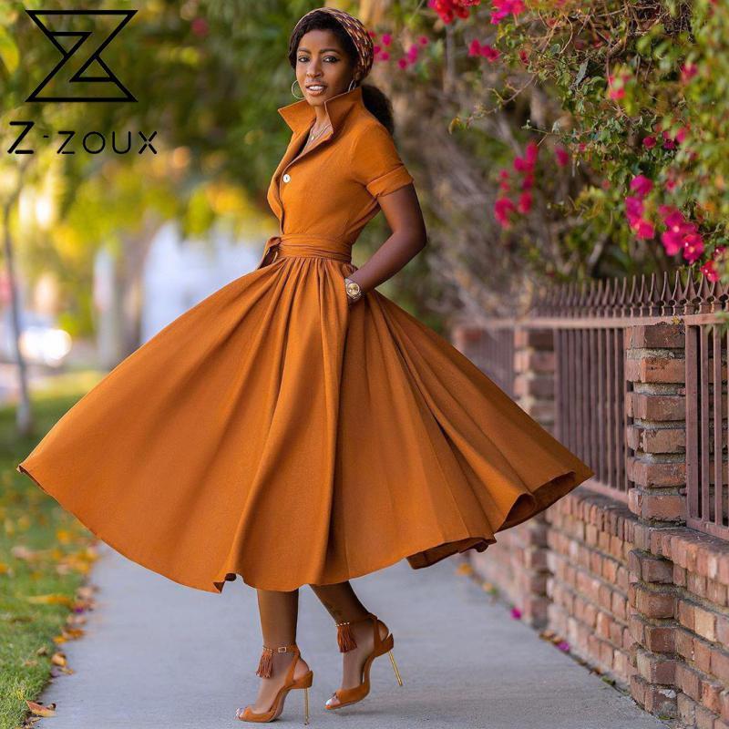 Women Dress Temperament Single Breasted Shirt es Bandage High Waist Large Hem Long Fashion Ladies es 210524