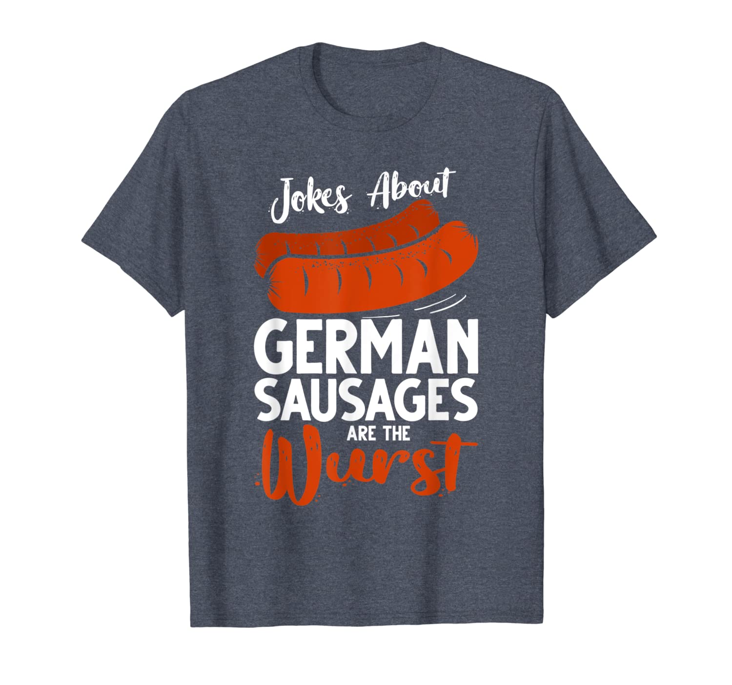 jokes about german sausages are the wurst t-shirt, White;black