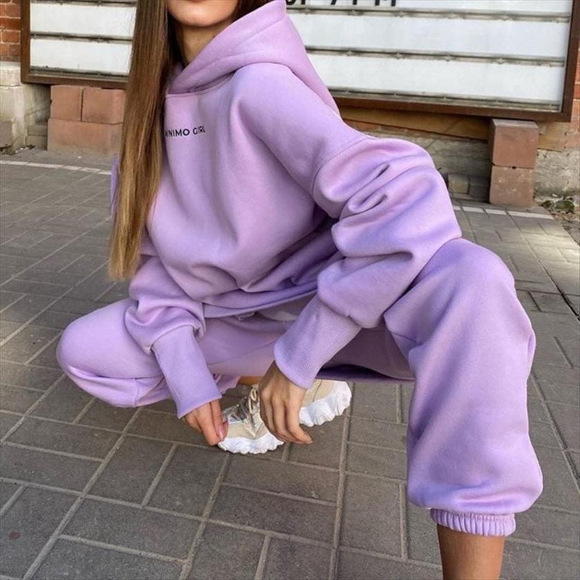 tracksuit 2 piece set casual womens pants fleece winter suit oversized hooded long sleeve hoodie female sportswear, White 
tracksuit 2 piece set casual womens pants fleece winter suit oversized hooded long sleeve hoodie female sportswear, White