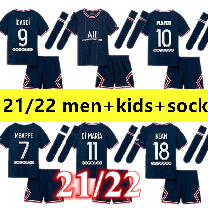 21 22 ICARDI men Kids Kit 2021 2022 MBAPPE Paris Soccer Jerseys DI MARIA KEAN SARABIA Football Shirt MARQUINHOS VERRATTI Youth Set Uniforms, Black;yellow
21 22 ICARDI men Kids Kit 2021 2022 MBAPPE Paris Soccer Jerseys DI MARIA KEAN SARABIA Football Shirt MARQUINHOS VERRATTI Youth Set Uniforms, Black;yellow