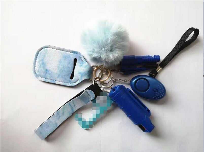 1 Set=6 pcs Defense Keychain Set Lncluding Spray Alarm Pompom Hand Sanitizer Broken Windows Key For Woman Men Self-defense Keyring, Silver
1 Set=6 pcs Defense Keychain Set Lncluding Spray Alarm Pompom Hand Sanitizer Broken Windows Key For Woman Men Self-defense Keyring, Silver