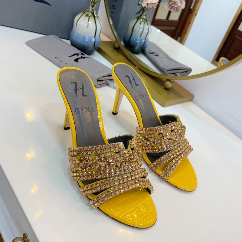 Brand new women's slipper sandal shoes gina ladies high heels 8.5 cm sandal shoes with diamond 6 colors high quality !