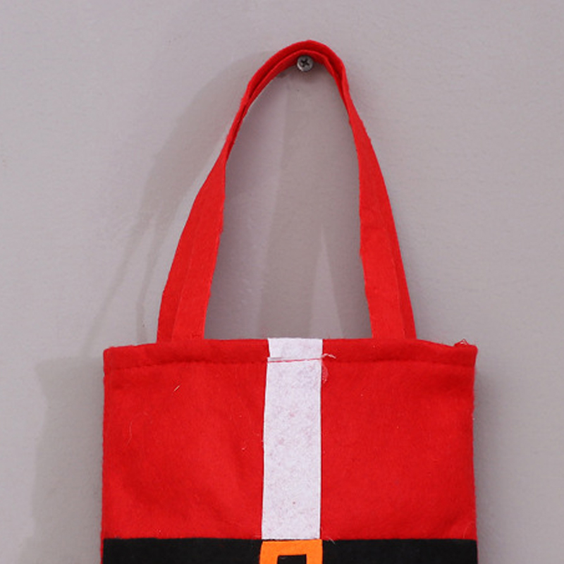 Bag Christmas Party Decorations Santa Claus Bags 21*21cm Non-woven Xmas Candy Gift Handbags for Kids Children DH0212 Free shipping