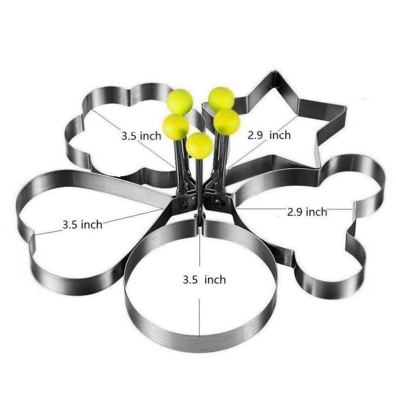 5 Style Stainless Steel Fried Egg Pancake Shaper Omelette Mold Mould Frying Egg Cooking Tools Kitchen Accessories Gadget