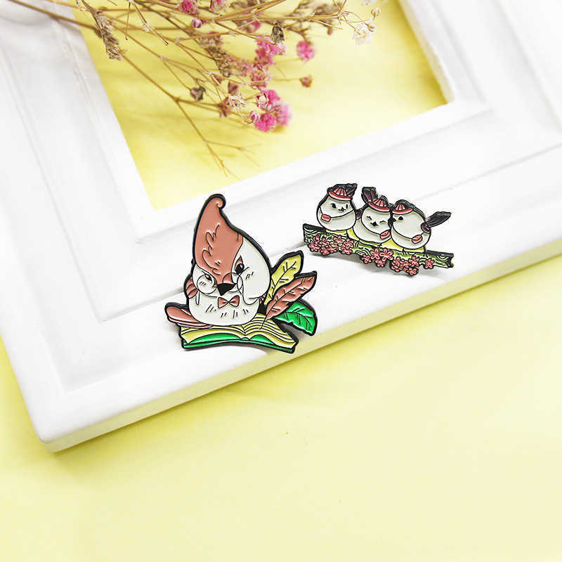 Bird head teacher corrects homework with feathers birds chirp happily play fashion cartoon Brooch
Bird head teacher corrects homework with feathers birds chirp happily play fashion cartoon Brooch