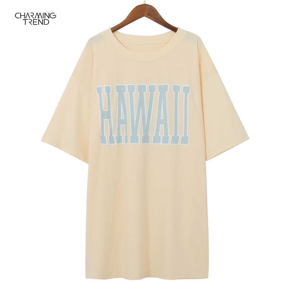 Summer Womens Casual Long T-shirt Loose Vacation Beach Street Style T Shirts Women Summer Oversize Vintage Plus Size Female 210702
