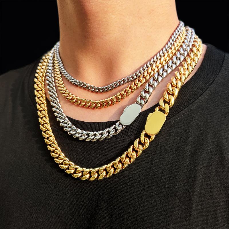 Chains Men's Necklace Jewelry Women's Cuban Chain Basic Punk Stainless Steel Curb Vintage Gold Solid Metal, Silver
Chains Men's Necklace Jewelry Women's Cuban Chain Basic Punk Stainless Steel Curb Vintage Gold Solid Metal, Silver