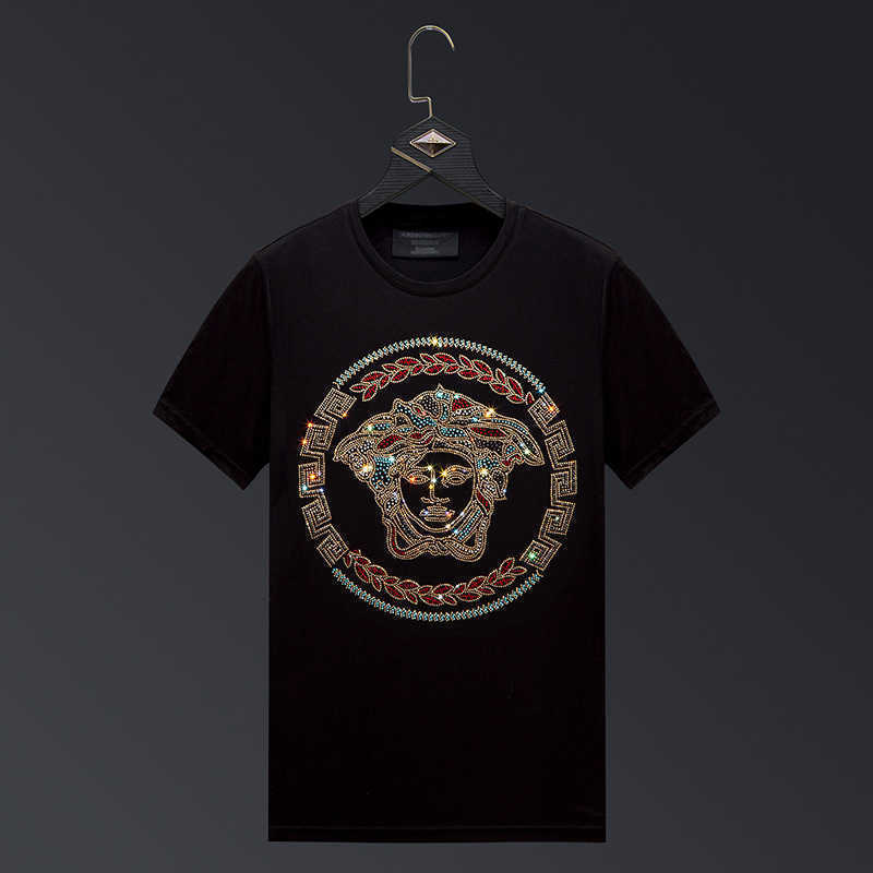 Fashion brand ice silk short sleeve t-shirt men's 2021 summer new slim fit trend hot diamond t-shirt men's casual clothes, White;black
Fashion brand ice silk short sleeve t-shirt men's 2021 summer new slim fit trend hot diamond t-shirt men's casual clothes, White;black