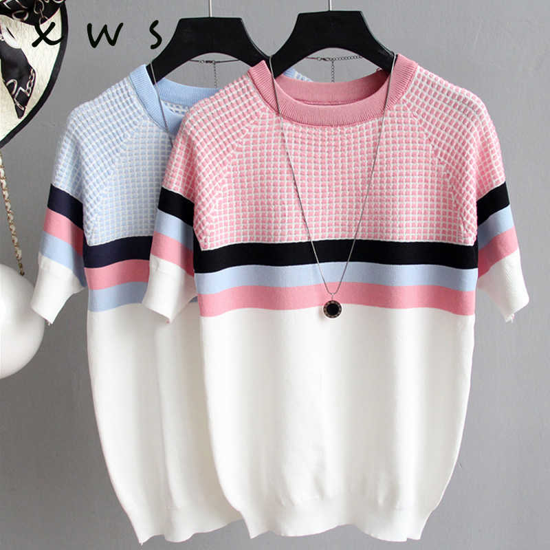 vintage casual summer Striped Sweater pullovers Women o-neck shor Sleeve big size sweater high quality female top 210604, Dark blue
vintage casual summer Striped Sweater pullovers Women o-neck shor Sleeve big size sweater high quality female top 210604, Dark blue