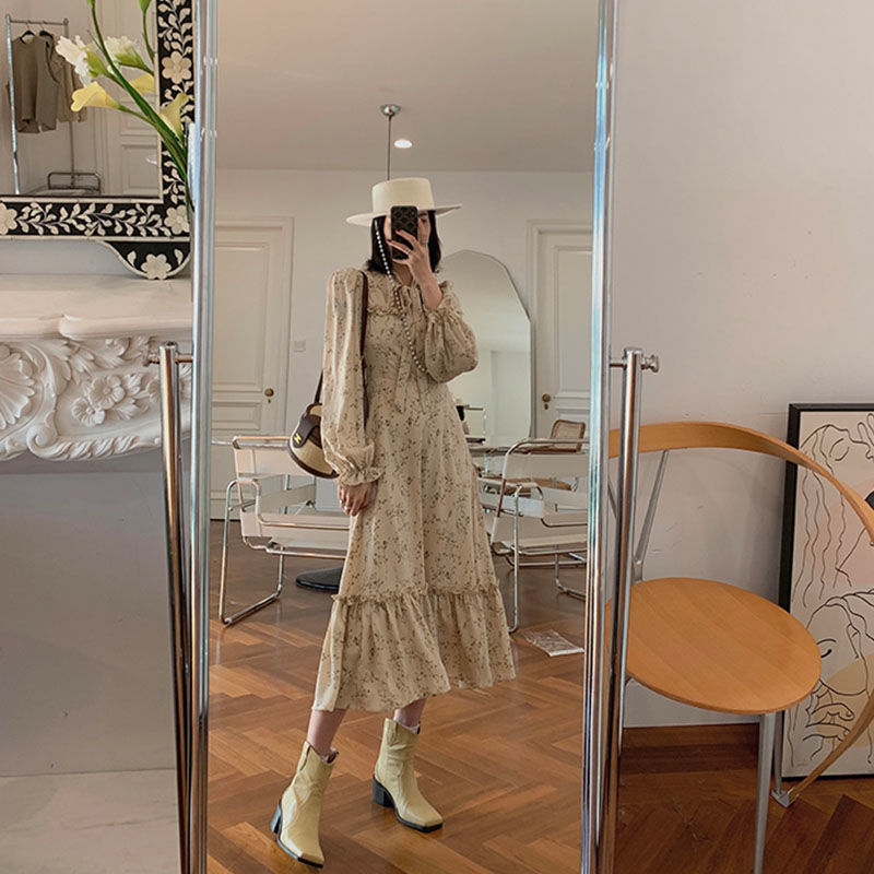 Beach Bandage Dress Female Elegant Long Sleeve Princess Dress for Women Office Lady Casual Chiffon Dress Korea Summer Beach 210521