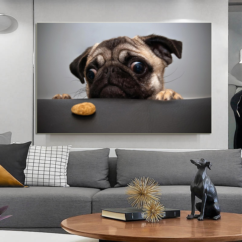 Modern Large Size Canvas Painting Funny Dog Poster Wall Art Animal Picture HD Printing For Living Room Bedroom Decoration