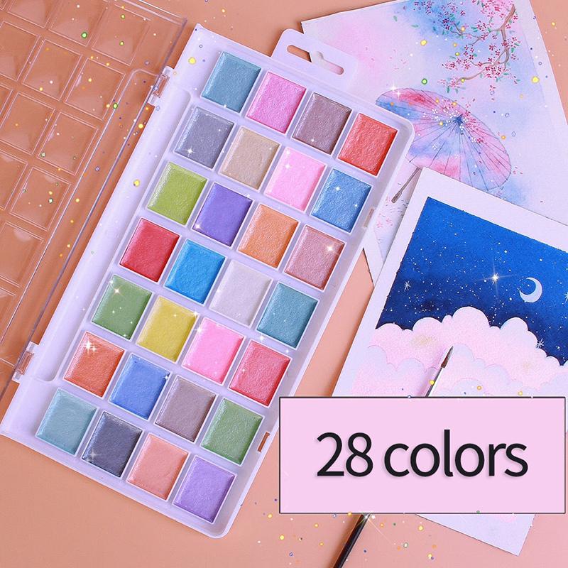 Gift Sets Pearlescent Watercolor Solid Pigment Set Nail Cute Fresh Macarons 28 Colors Art Supplies Children's Drawing Tools For Students
Gift Sets Pearlescent Watercolor Solid Pigment Set Nail Cute Fresh Macarons 28 Colors Art Supplies Children's Drawing Tools For Students