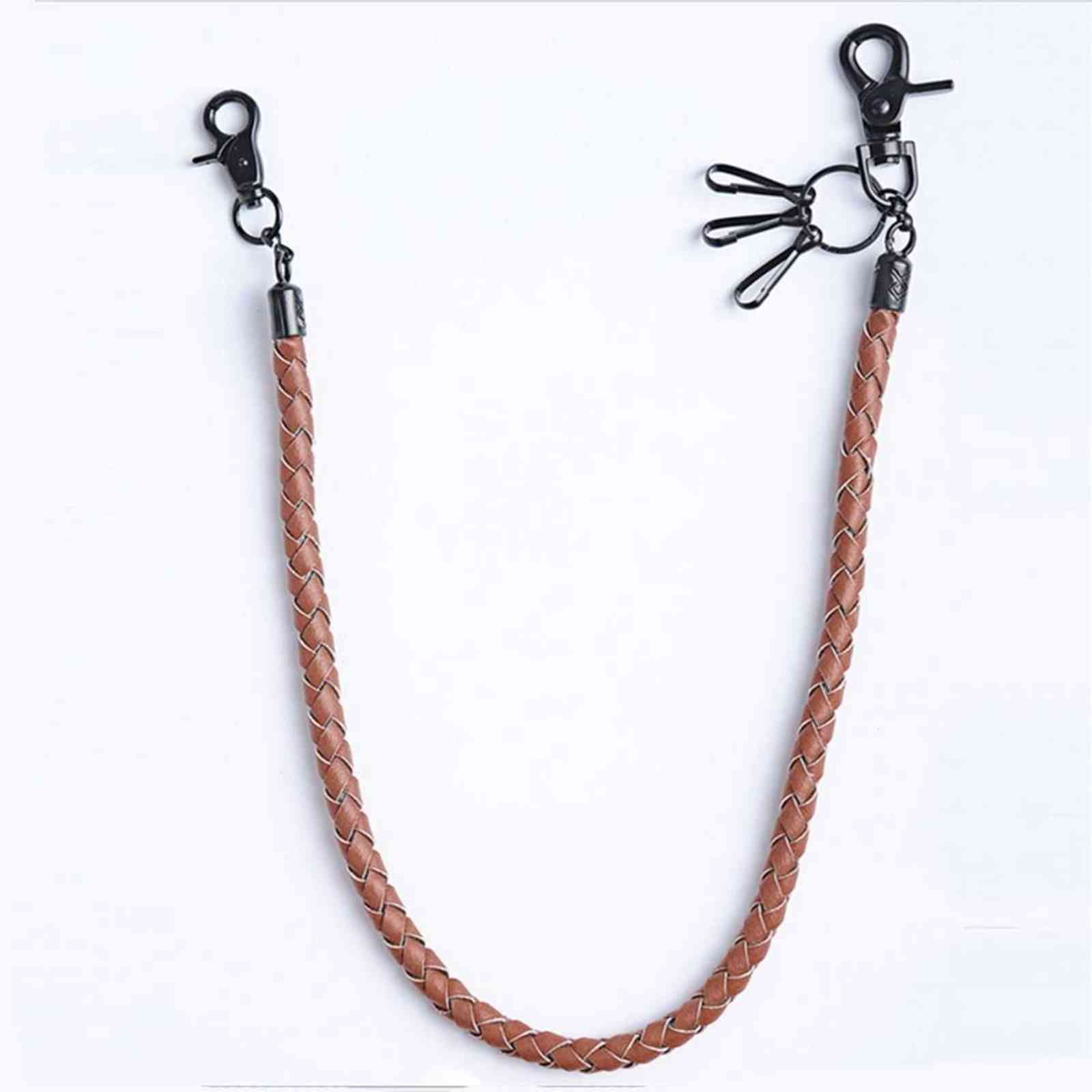 Classic Punk Leather Biker Keychain Jeans Chain Wallet Chain Waist Chain Men's Rock Clothing Accessories H1126