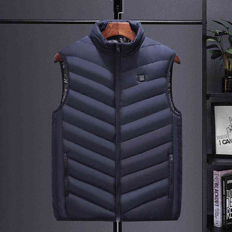 Men Autumn And Winter high quality Heated Vest Zones Electric Heated Jackets Men Graphene Heat Coat USB Heating Padded Jacket 211119