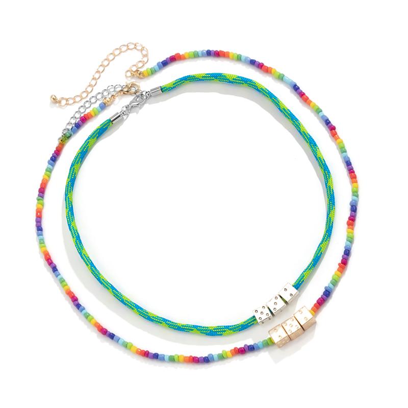 Chokers Y2K Rainbow Beads And Nylon Rope Choker Necklace For Men/Women Boho Fashion Dice Pendnats 2021 Jewelry Neck
Chokers Y2K Rainbow Beads And Nylon Rope Choker Necklace For Men/Women Boho Fashion Dice Pendnats 2021 Jewelry Neck