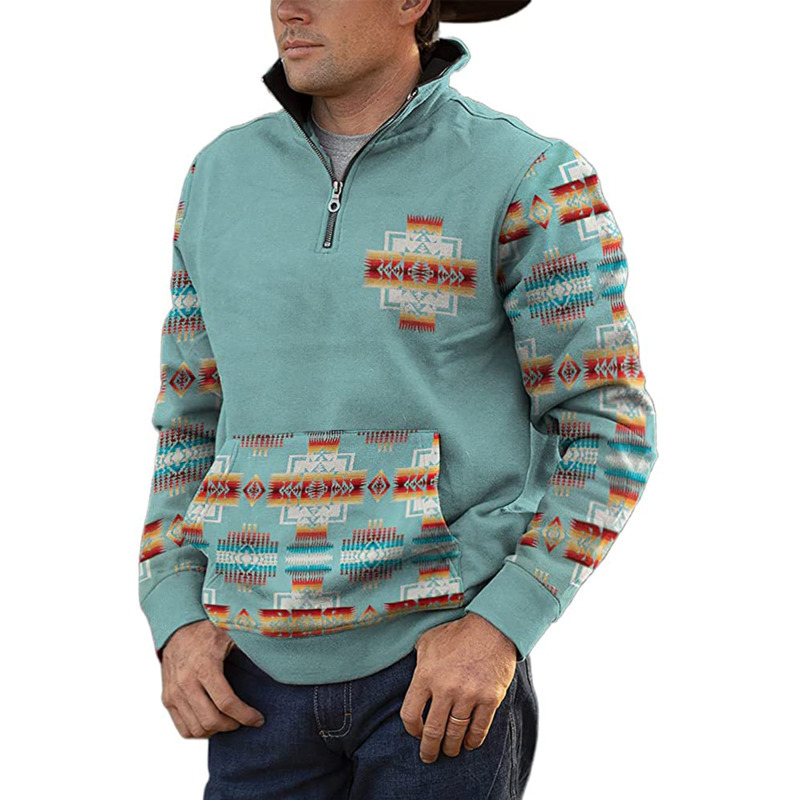 Men Western Aztec Sweatshirt Cross Ethnic Print Patchwork Zip Up Hoodie Pullover For Men S211223, Grey
Men Western Aztec Sweatshirt Cross Ethnic Print Patchwork Zip Up Hoodie Pullover For Men S211223, Grey