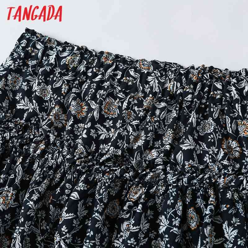 Women Floral Print Skirts Faldas Mujer Strethy Waist French Style Female Mini Skirt 6H2 210416