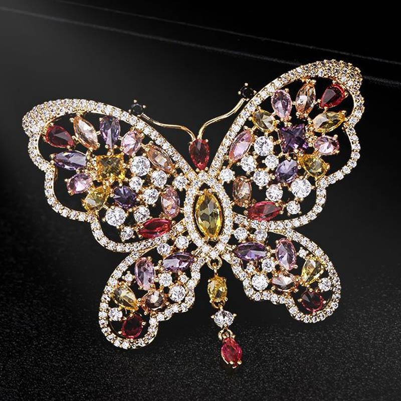 Pins, Brooches Zlxgirl Free Sipping Colorful Various Specifications Zircon Butterfly Brooch Pins Women's Wedding Scarf Bridal Jewerly
Pins, Brooches Zlxgirl Free Sipping Colorful Various Specifications Zircon Butterfly Brooch Pins Women's Wedding Scarf Bridal Jewerly