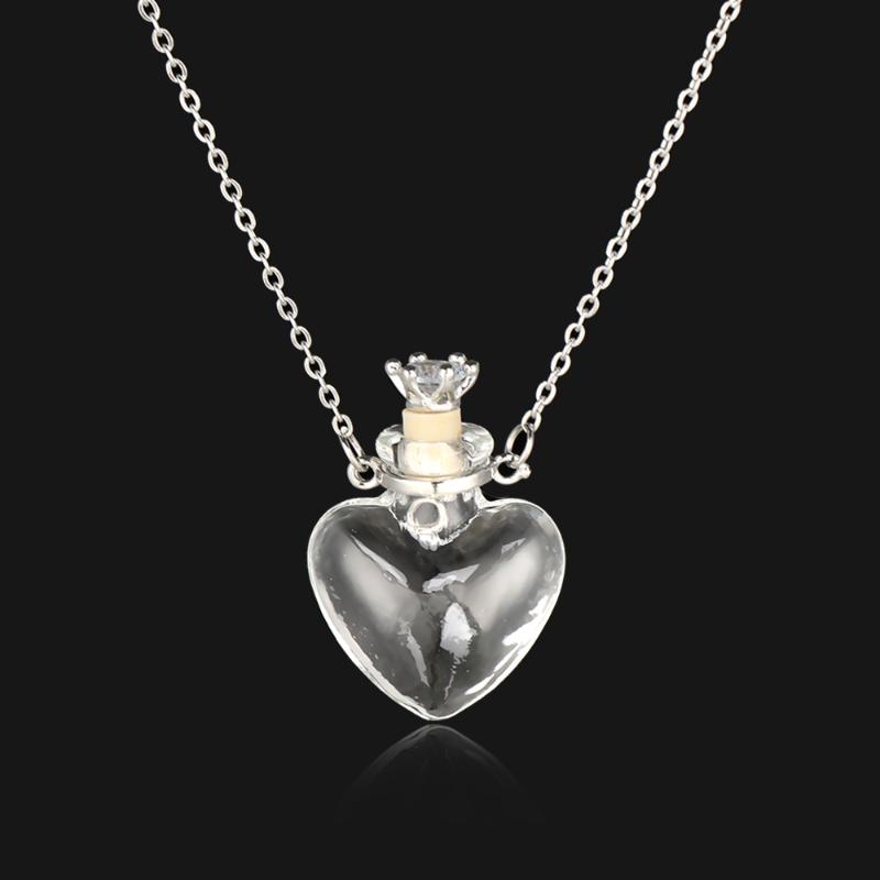 Pendant Necklaces Clear Heart Bottle Essential Oil Murano Glass Perfume Stainless Steel Chain Women Perfumes Jewelry
Pendant Necklaces Clear Heart Bottle Essential Oil Murano Glass Perfume Stainless Steel Chain Women Perfumes Jewelry