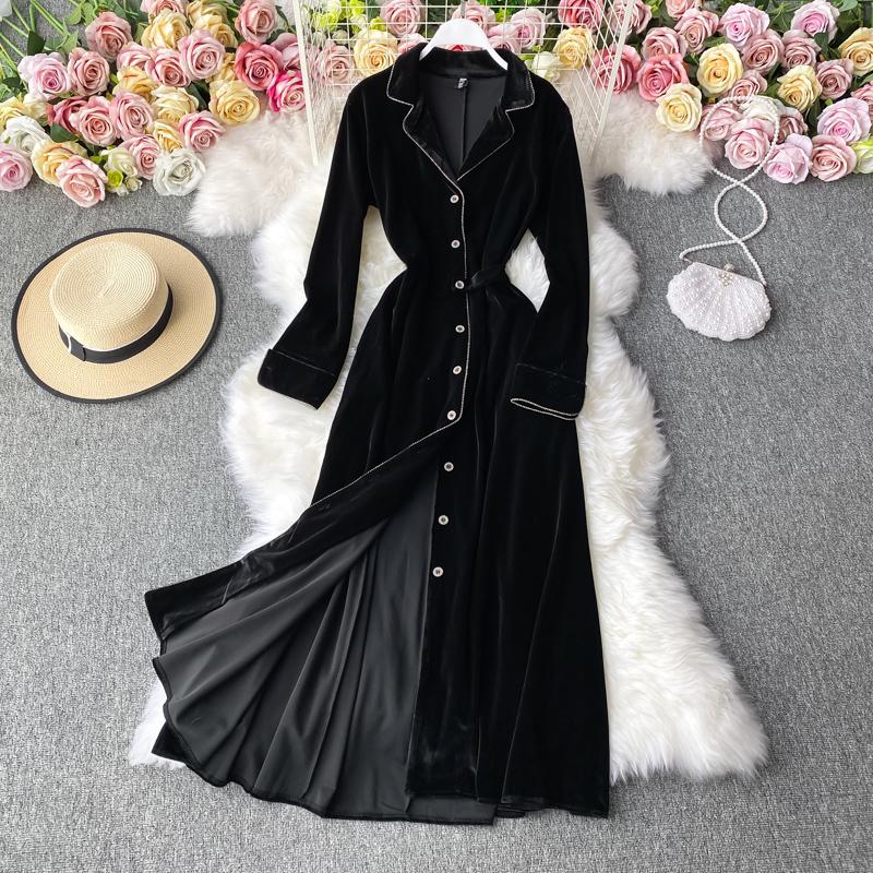 Fashion Women's Clothing Ankle-Length Full Dresses Women Dress Casual