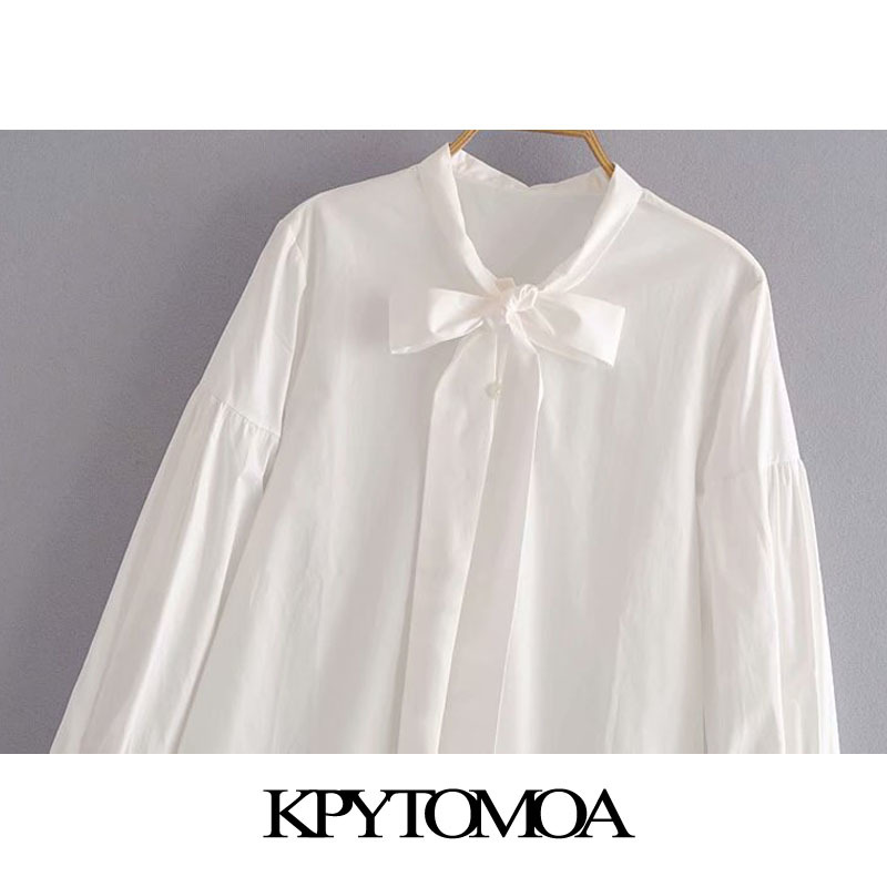 Women Fashion With Bow Tied Loose Soft Touch Blouses Long Sleeve Button-up Female Shirts Chic Tops 210420