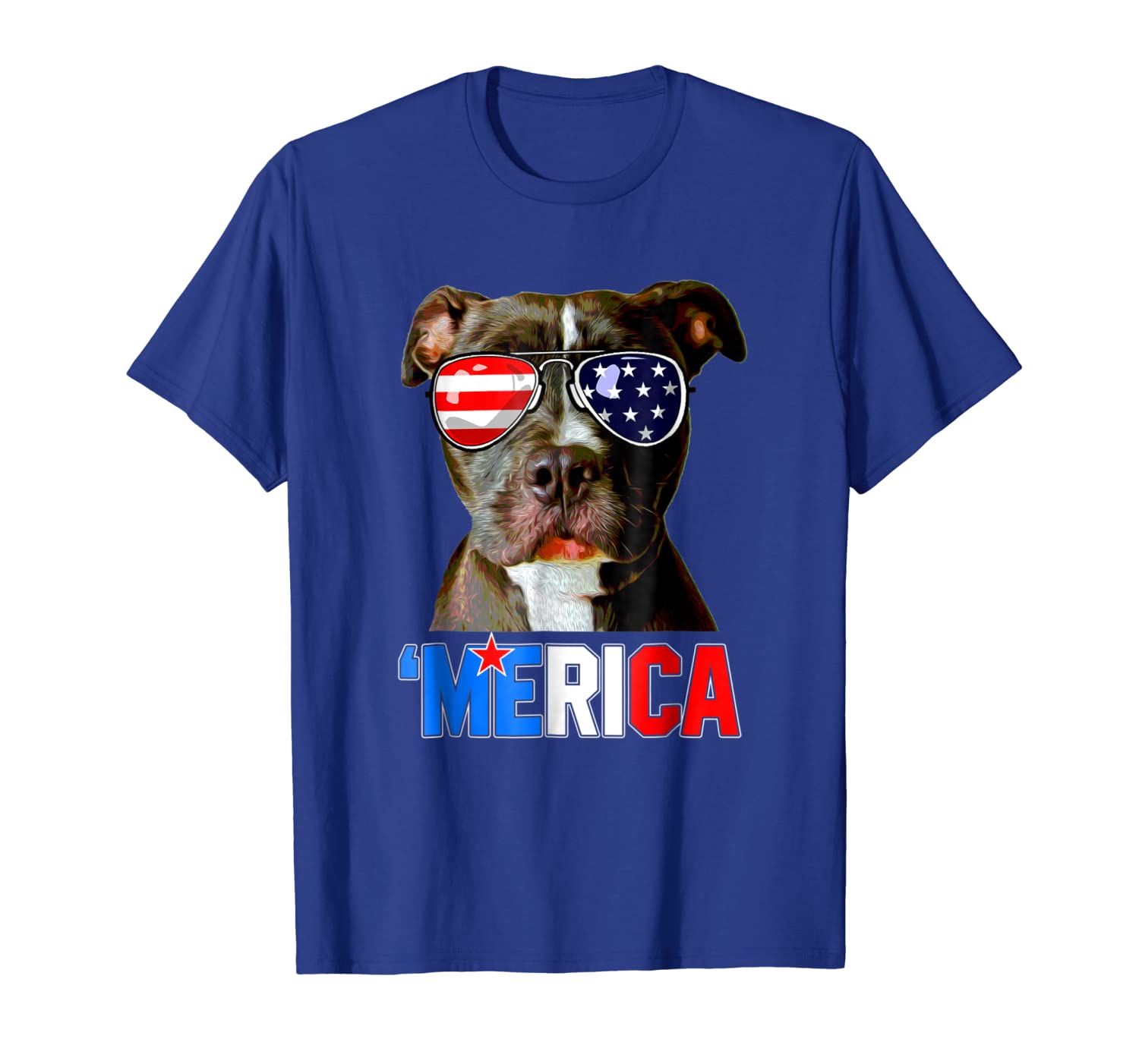 Pitbull Merica Memorial Day Patriotic T-Shirt 4th of july, White;black