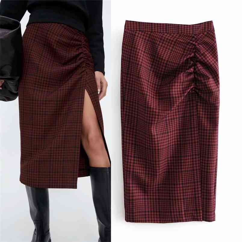 Red Plaid Midi Skirts Womens Winter Draped High Waist Long Skirt Woman Side Slit Vintage Elegant Ladies 210519
Red Plaid Midi Skirts Womens Winter Draped High Waist Long Skirt Woman Side Slit Vintage Elegant Ladies 210519