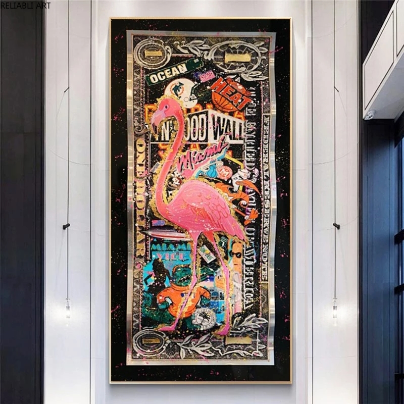 Graffiti Flamingo On Golden Dollar Abstract Art Prints Money Pictures On Canvas Wall Painting For Living Room Home Decor Posters
Graffiti Flamingo On Golden Dollar Abstract Art Prints Money Pictures On Canvas Wall Painting For Living Room Home Decor Posters