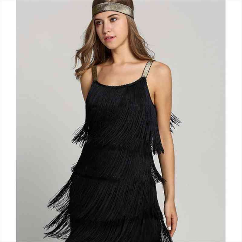 Women Fringed Costume Sleeveless Flapper Latin Dress Gatsby Charleston Party Halloween Costume, Black;gray
Women Fringed Costume Sleeveless Flapper Latin Dress Gatsby Charleston Party Halloween Costume, Black;gray