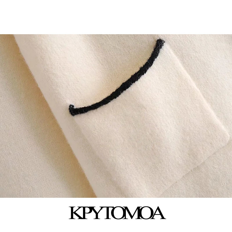 Women Sweet Fashion Ruffled Cropped Knitted Cardigan Sweater Long Sleeve Pocket Female Outerwear Chic Tops 210420