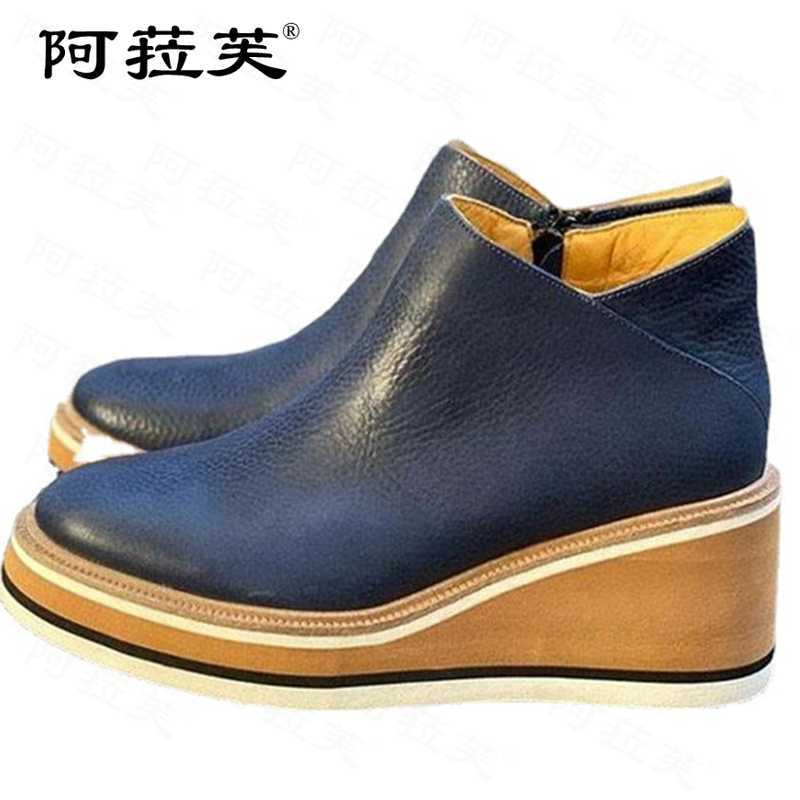 Platform Chelsea Women Boots Fashion Goth Casual Wedges Botas 2022 Winter Warm Ankle Snow Mid Heels Woman Shoes 211021