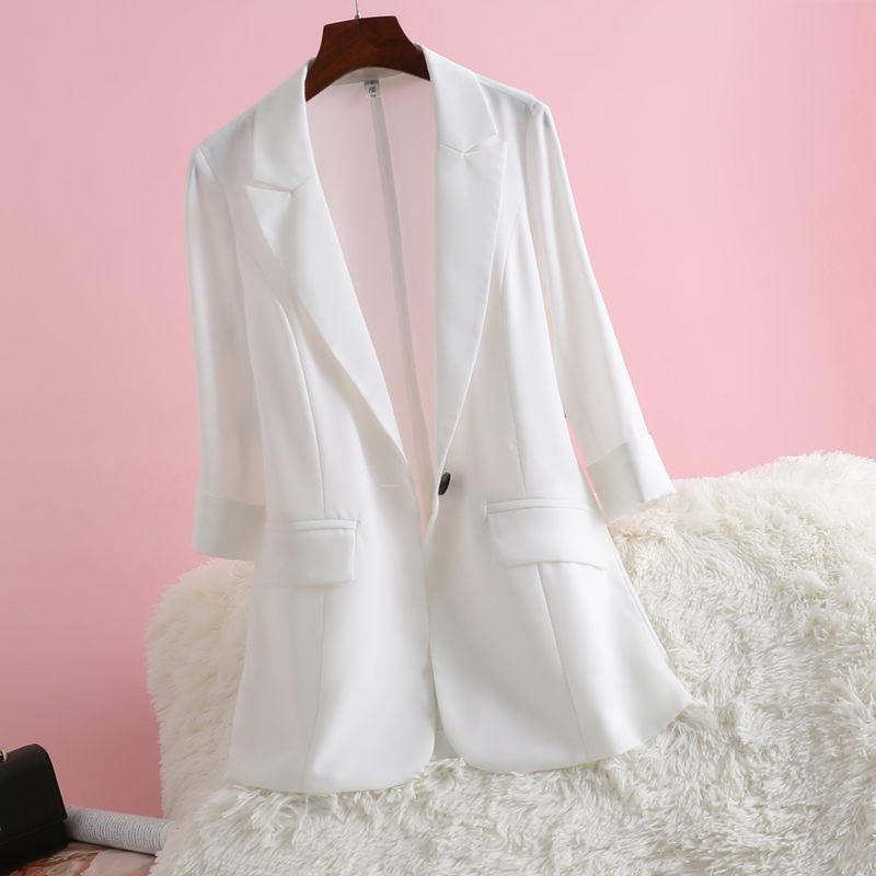 Women' Suits & Blazers Thin Slim Suit Jacket Fall 2021 3/4 Sleeve Single Button Temperament Ladies Summer Sunscreen Shirt Aq1077, Black
Women' Suits & Blazers Thin Slim Suit Jacket Fall 2021 3/4 Sleeve Single Button Temperament Ladies Summer Sunscreen Shirt Aq1077, Black
