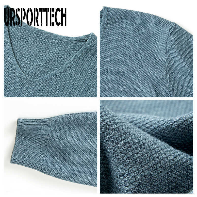 Autumn Knitted V Neck Pullover Jumper Sweater Men Streetwear Hip Hop Casual Slim Fit Long Sleeve Sweater Men Knitwear Pull Homme 210528