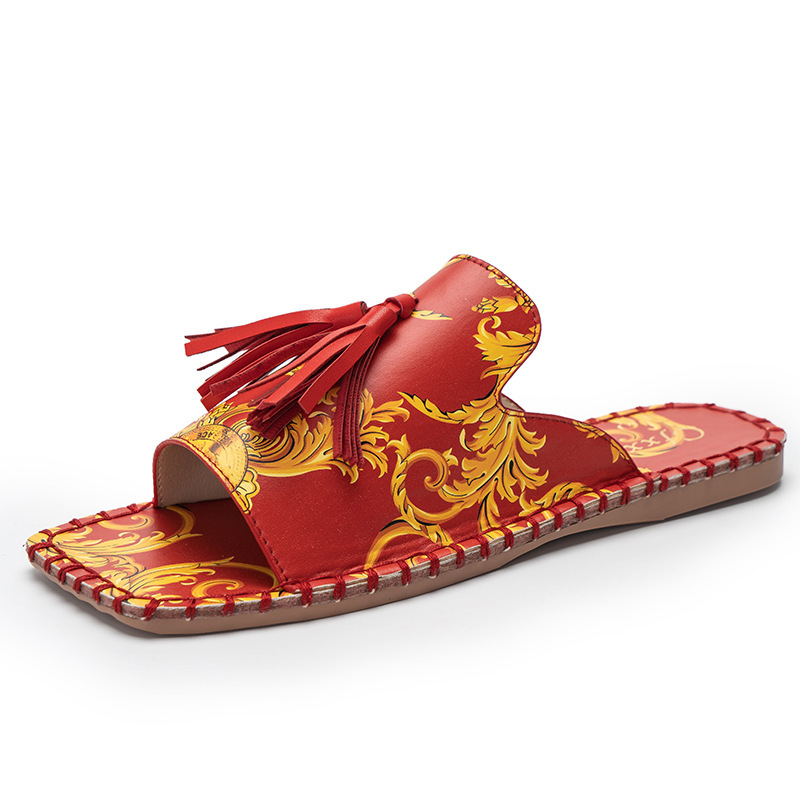 Vintage Printed Flat Slippers Womens Summer Outdoor Beach Slide Sandals Fashion Casual Slipper Sandal Shoes for Women
Vintage Printed Flat Slippers Womens Summer Outdoor Beach Slide Sandals Fashion Casual Slipper Sandal Shoes for Women