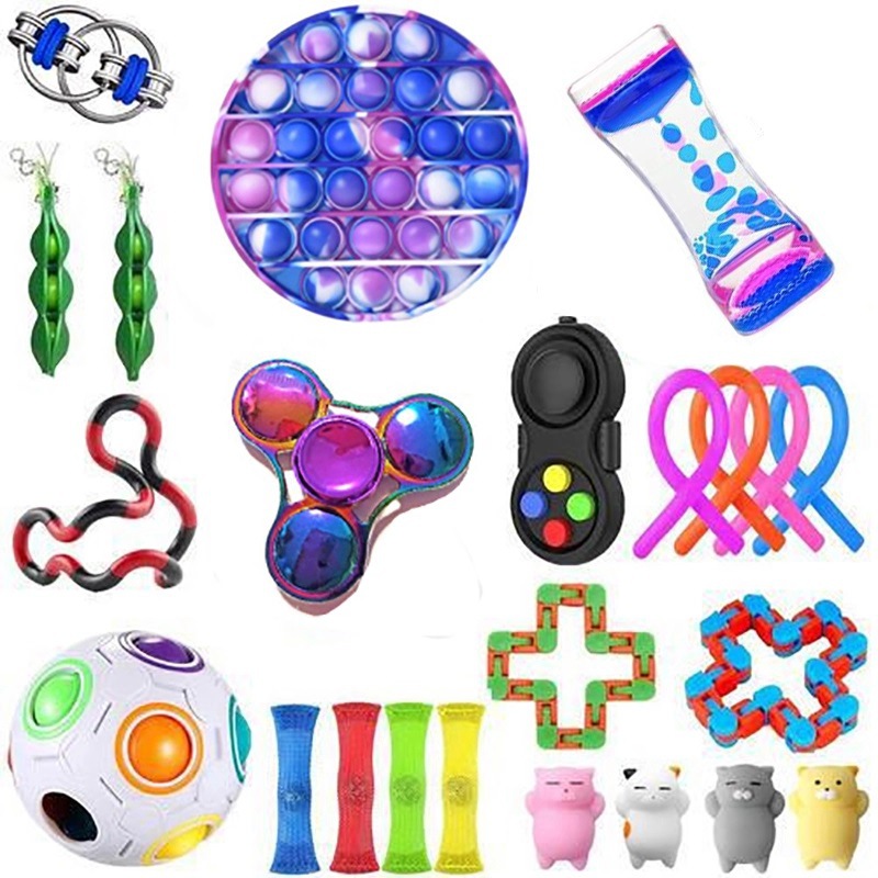 Sensory Fidget Toys Kit Stress Relief Home Decompression Toy Set Bubble Pop It Fidgets Variety Mixing Games
Sensory Fidget Toys Kit Stress Relief Home Decompression Toy Set Bubble Pop It Fidgets Variety Mixing Games